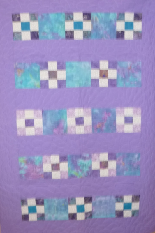 Purple 9-Sq. Bands SHP Quilt by Roberta Granville